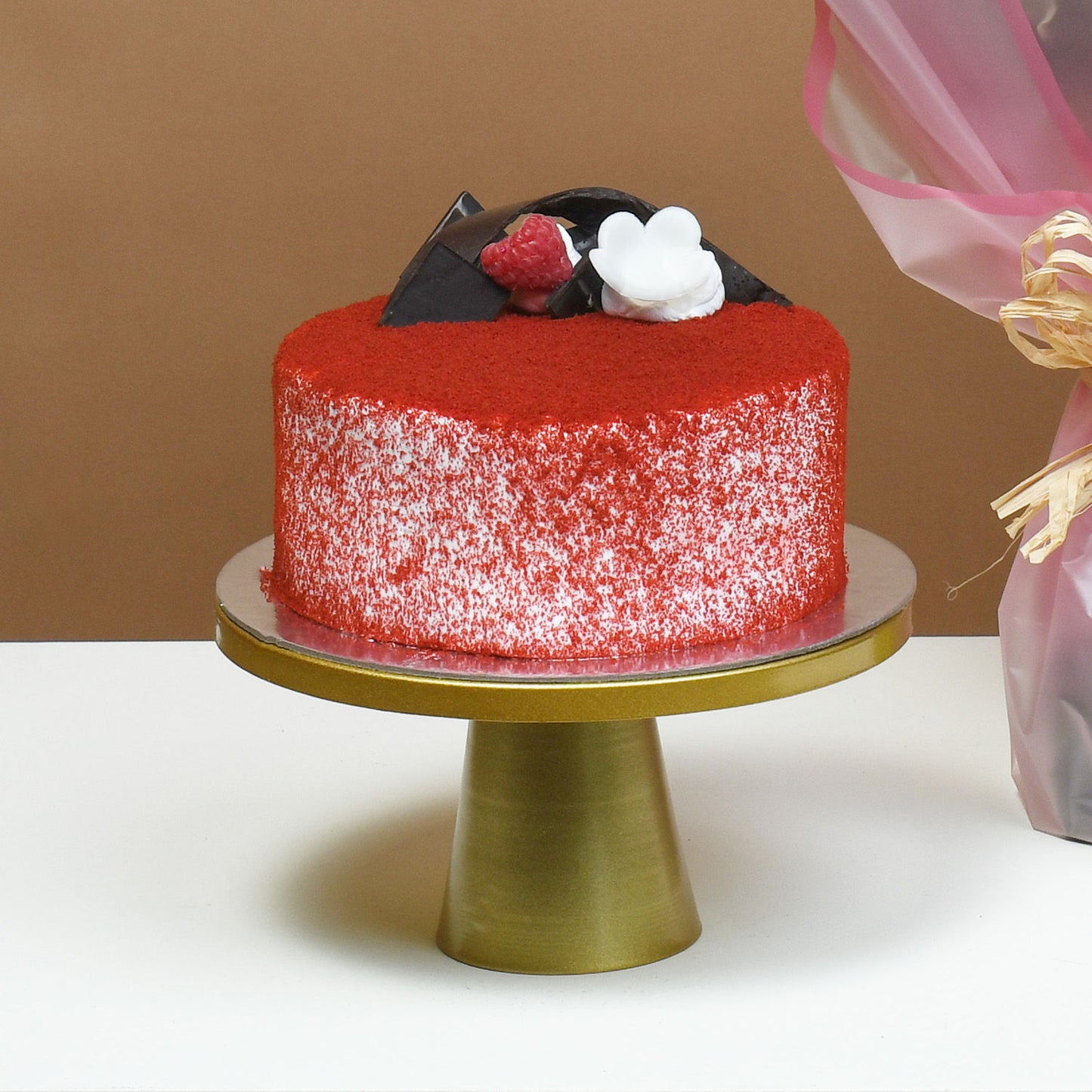 Romantic Blush: Red Roses & Red Velvet Cake Gift Set
