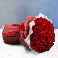 Majestic Roses: Elegant Bouquet of 50 Red Roses