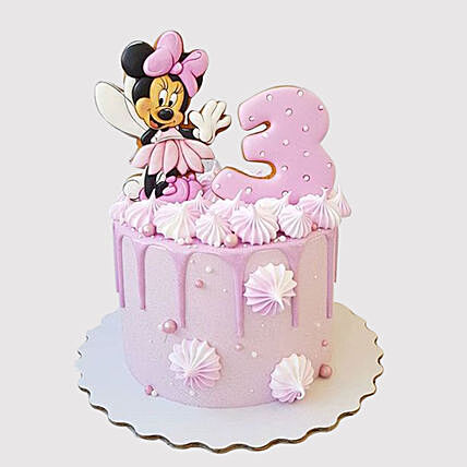 Delightful Minnie Mouse Chocolate Fondant Cake - Perfect for Kids' Parties