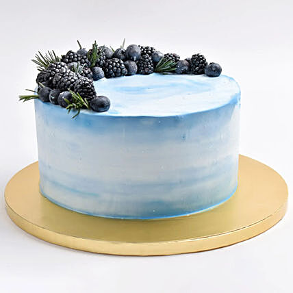 Deliciously Elegant Sky Blueberry Vanilla Cake