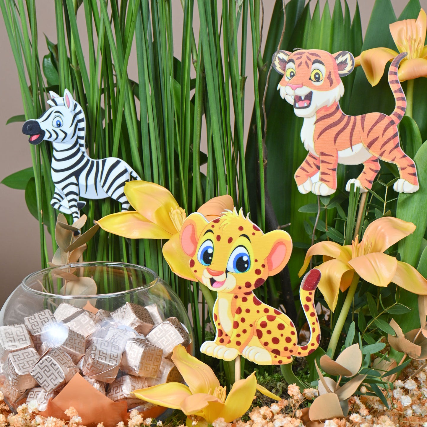 Charming Newborn Gift: Orange Roses, Tulips, and Chocolates in a Wooden Box