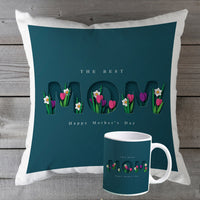 The Best Mom Printed Cushion and Mug Set - Perfect Mother's Day Gift