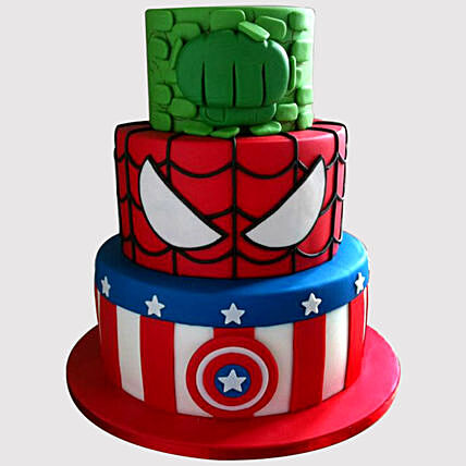 Marvel Avengers Three-Layered Chocolate Fondant Cake