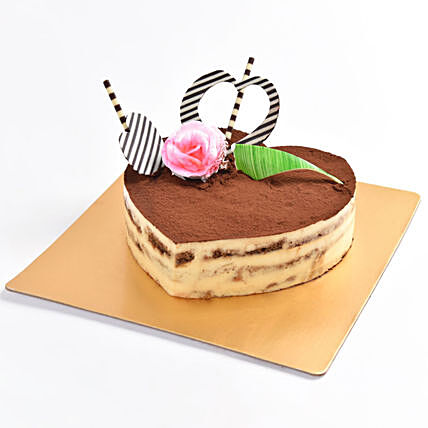 Delightful Tiramisu Heart Cake – Perfect for Celebrations