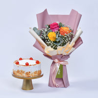 Tropical Rose Celebration with Butterscotch Delight Cake