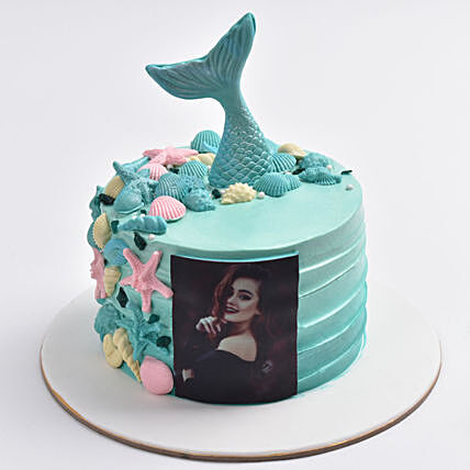 Enchanting Chocolate Coral Dream Cake with Mermaid Design