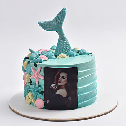 Enchanting Chocolate Coral Dream Cake with Mermaid Design