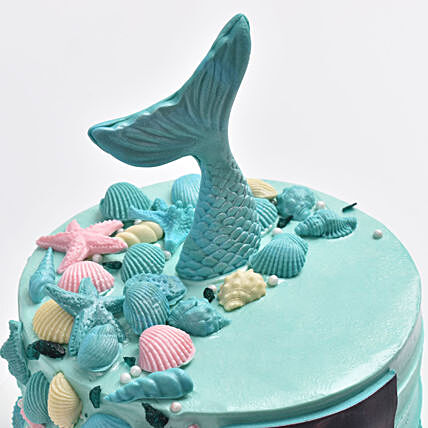 Enchanting Chocolate Coral Dream Cake with Mermaid Design