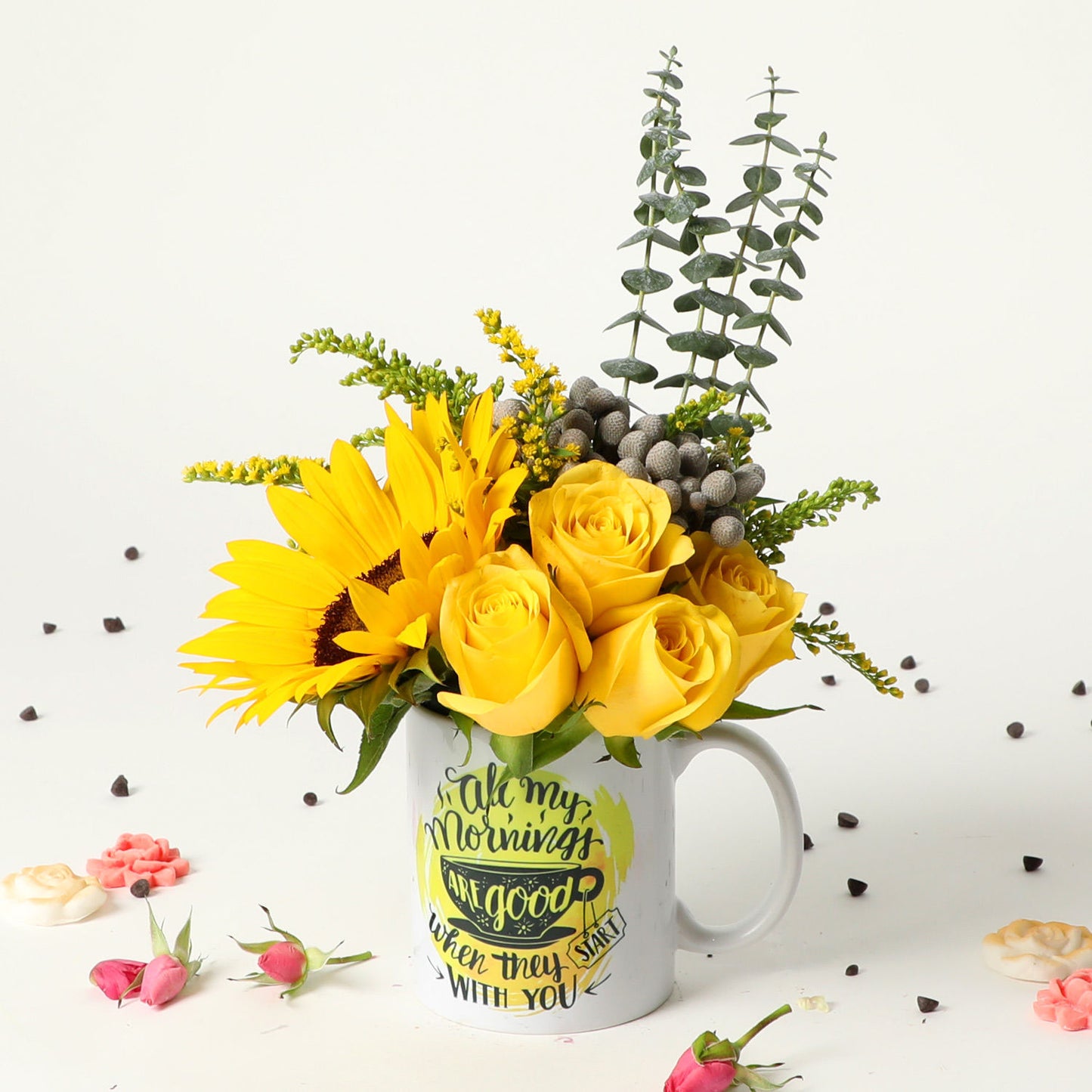 Brighten Your Day with the 'You Make Every Morning Good' Floral Mug