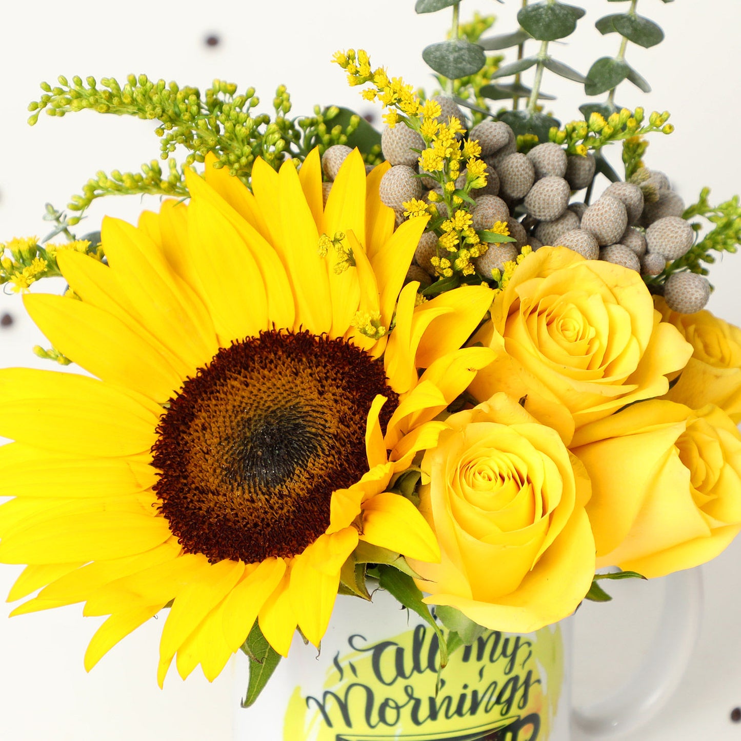 Brighten Your Day with the 'You Make Every Morning Good' Floral Mug