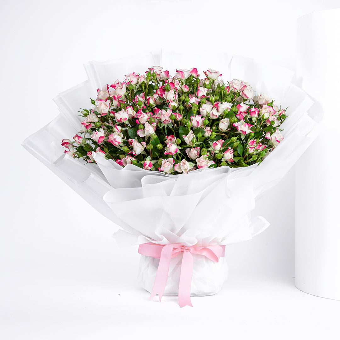 Flores de Amor: Elegant Dual Color Baby Rose Bouquet