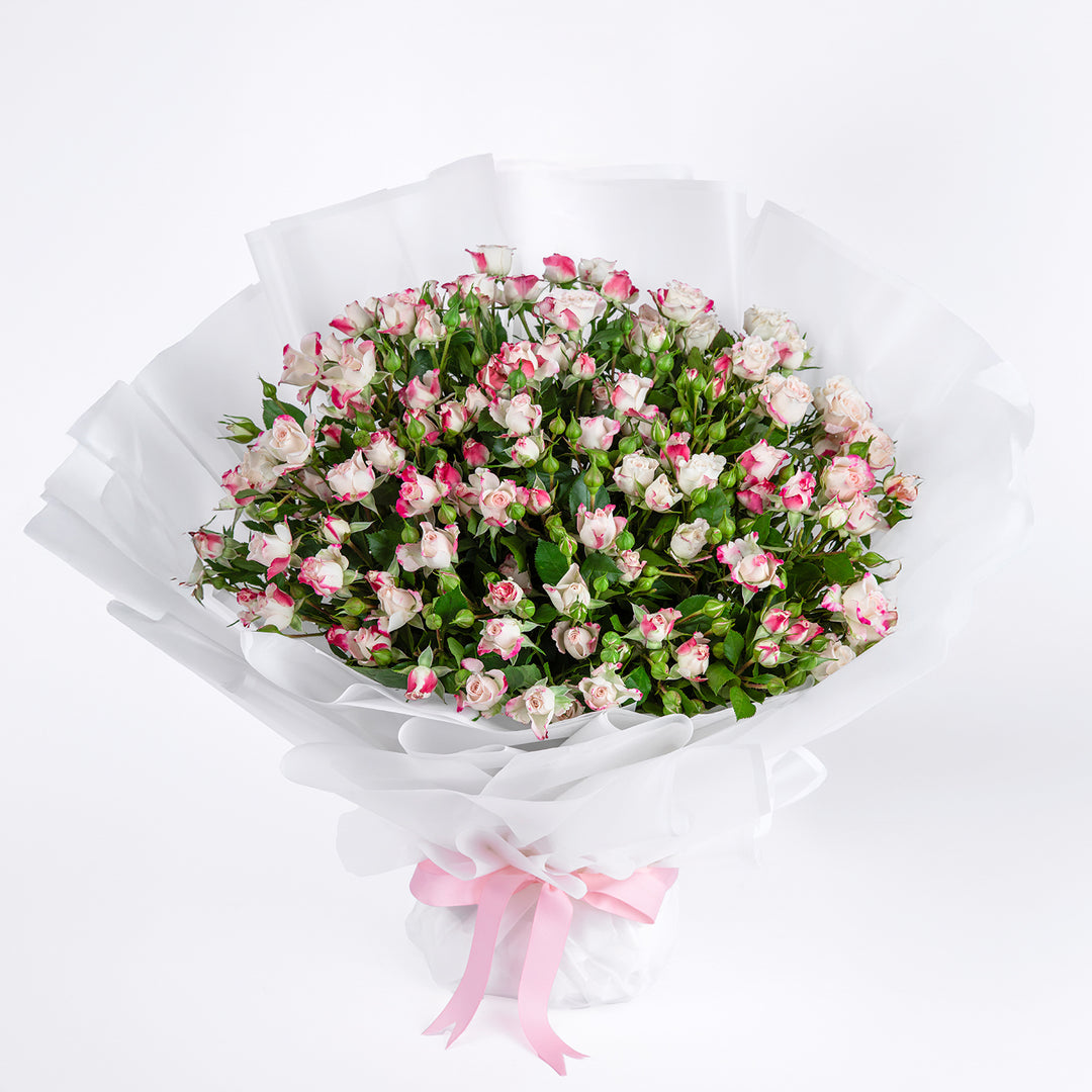 Flores de Amor: Elegant Dual Color Baby Rose Bouquet