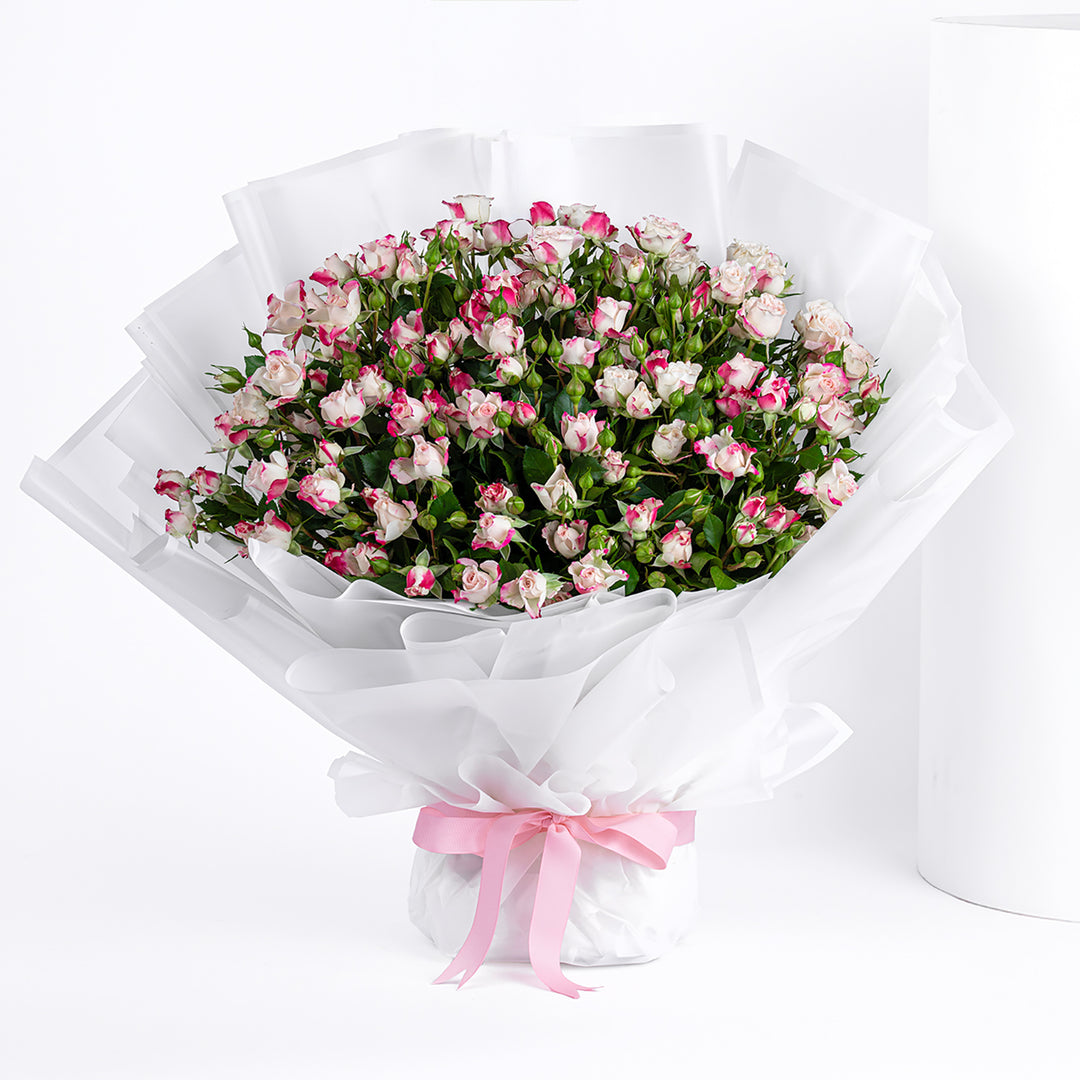 Flores de Amor: Elegant Dual Color Baby Rose Bouquet