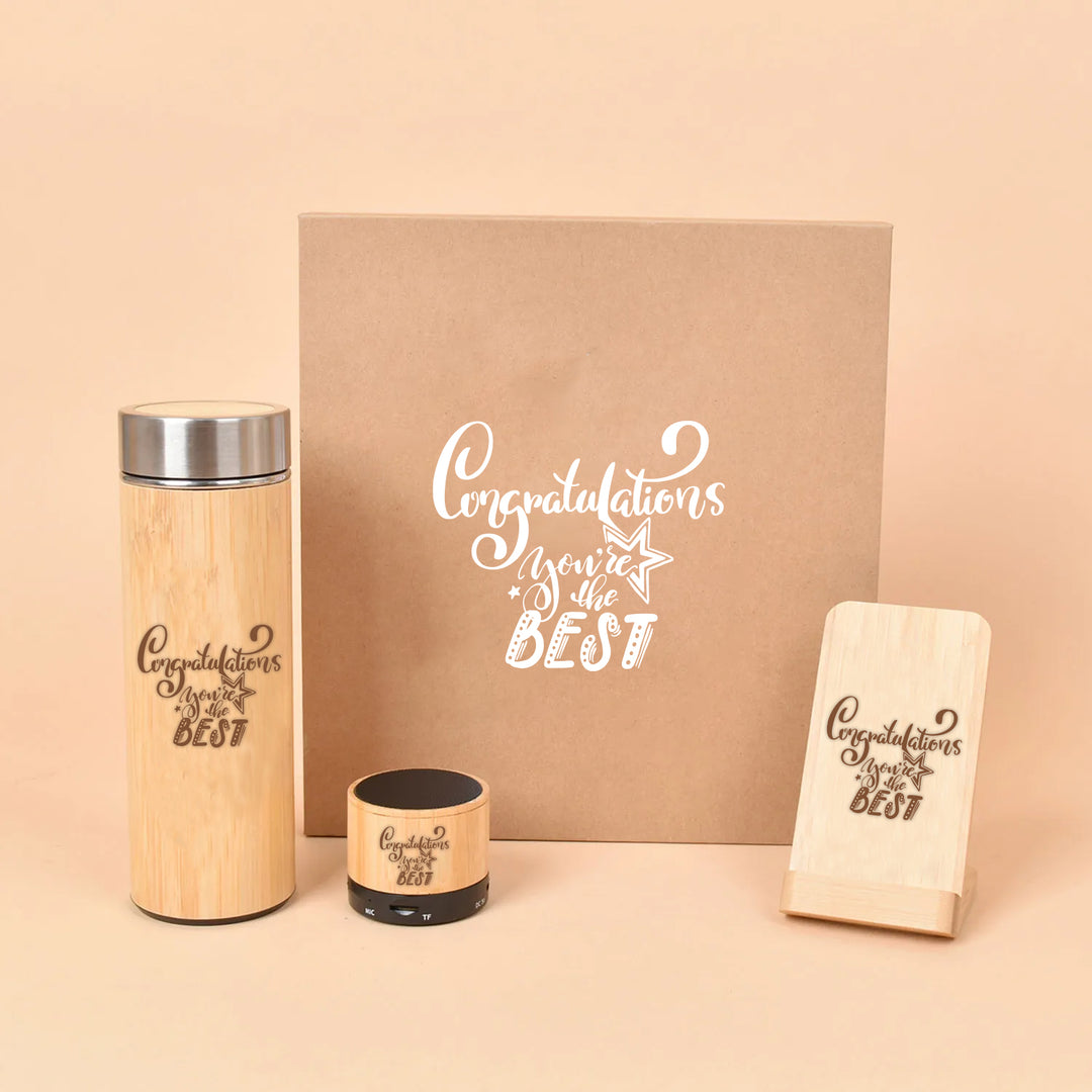 Eco-Friendly Bamboo Gift Box for Congratulations - Sustainable and Stylish