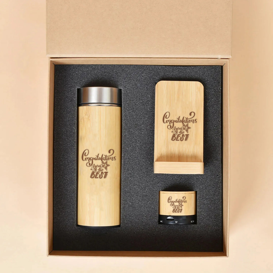 Eco-Friendly Bamboo Gift Box for Congratulations - Sustainable and Stylish