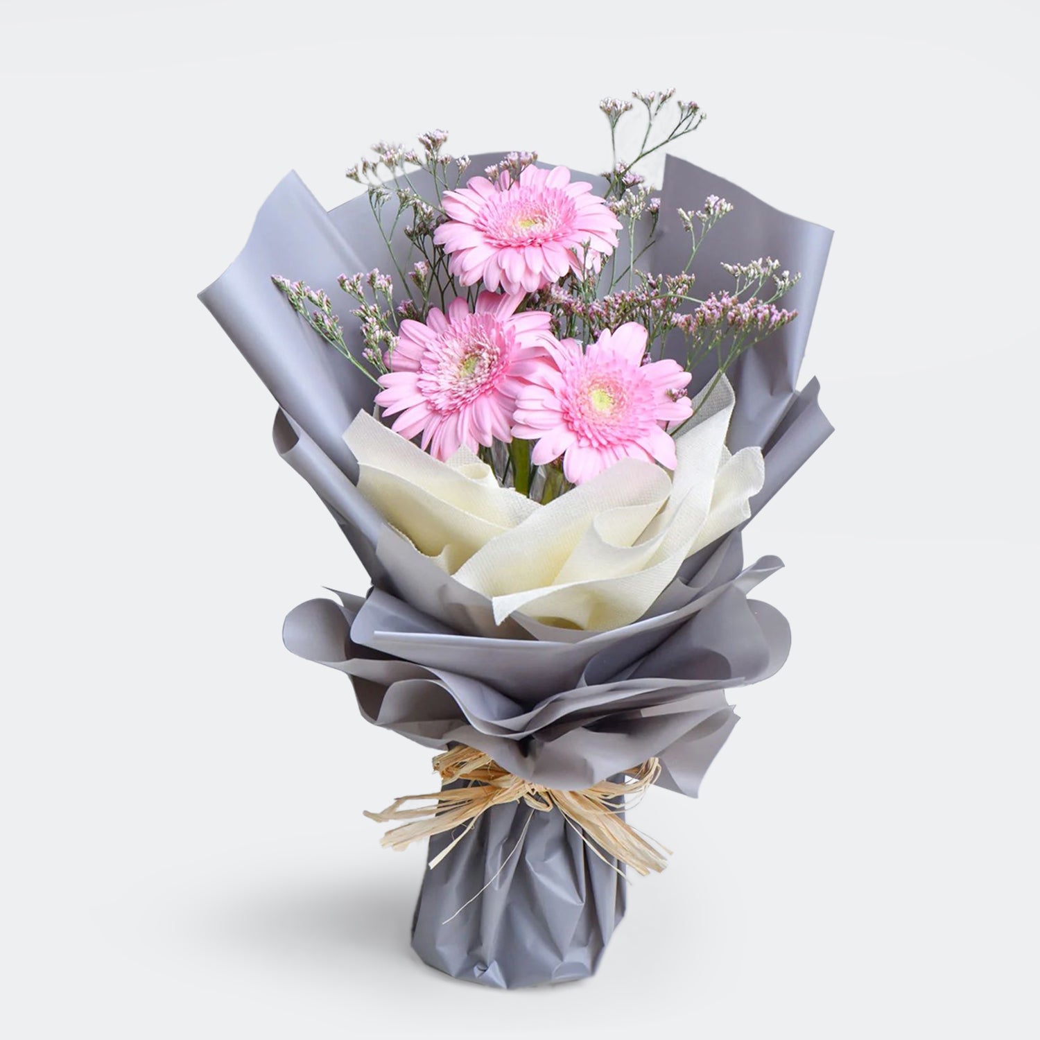 Godiva | Beige Velvet Heart Gift Box - 7 Pieces & Pretty Gerberas Bouquet