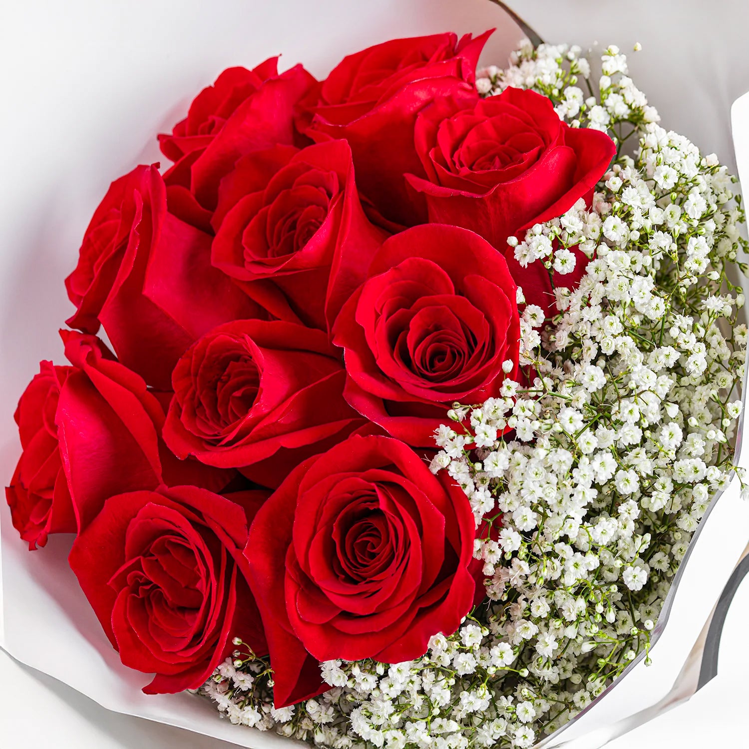 10 Red Roses Hand Bouquet
