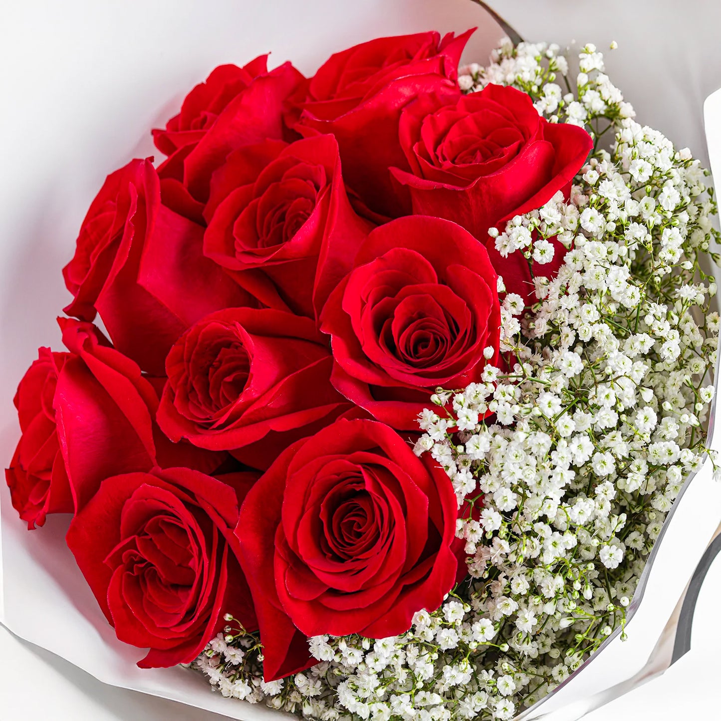 10 Red Roses Hand Bouquet