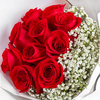 10 Red Roses Hand Bouquet