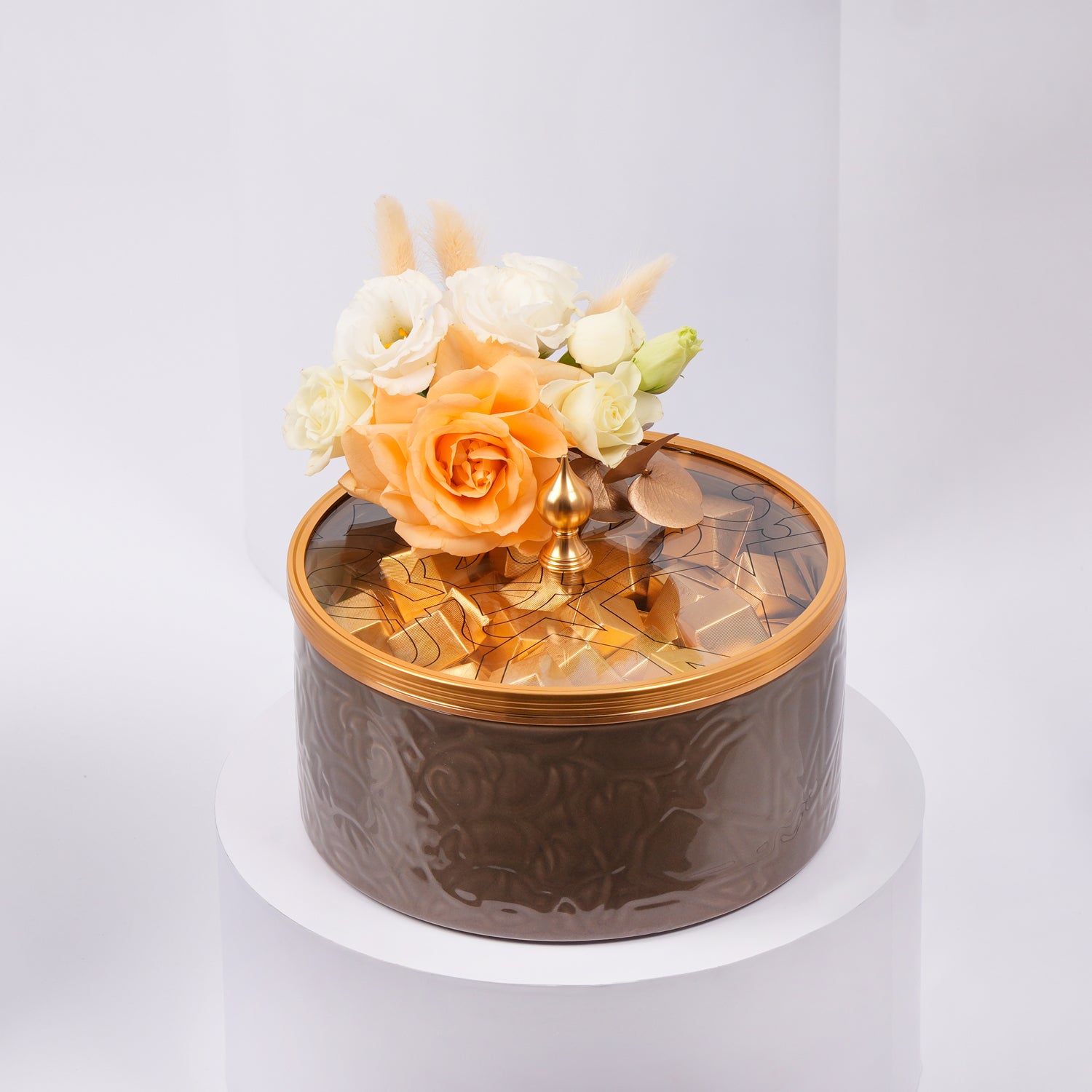 Otantik Home - Brown Chocolate Bowl with Rose