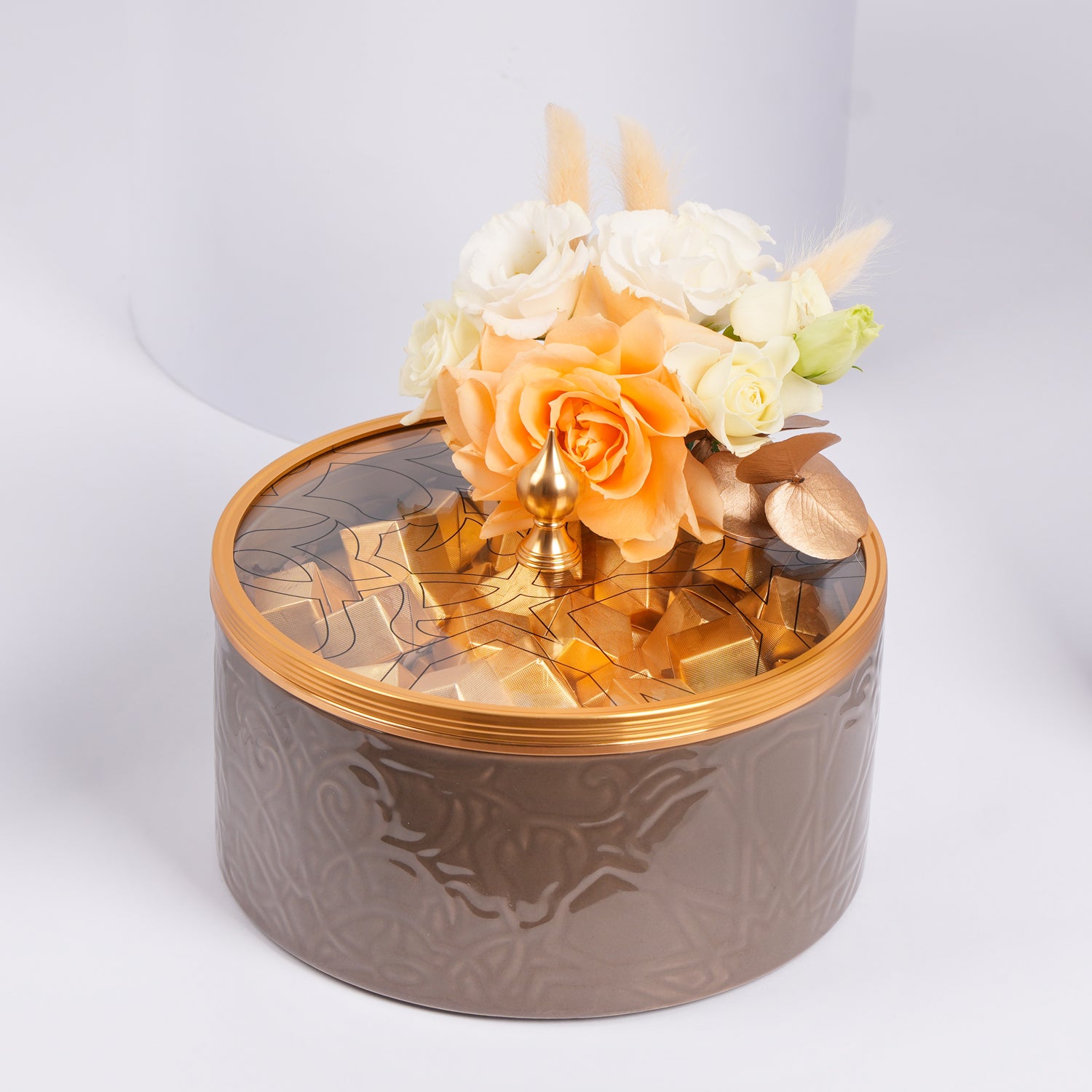 Otantik Home - Brown Chocolate Bowl with Rose