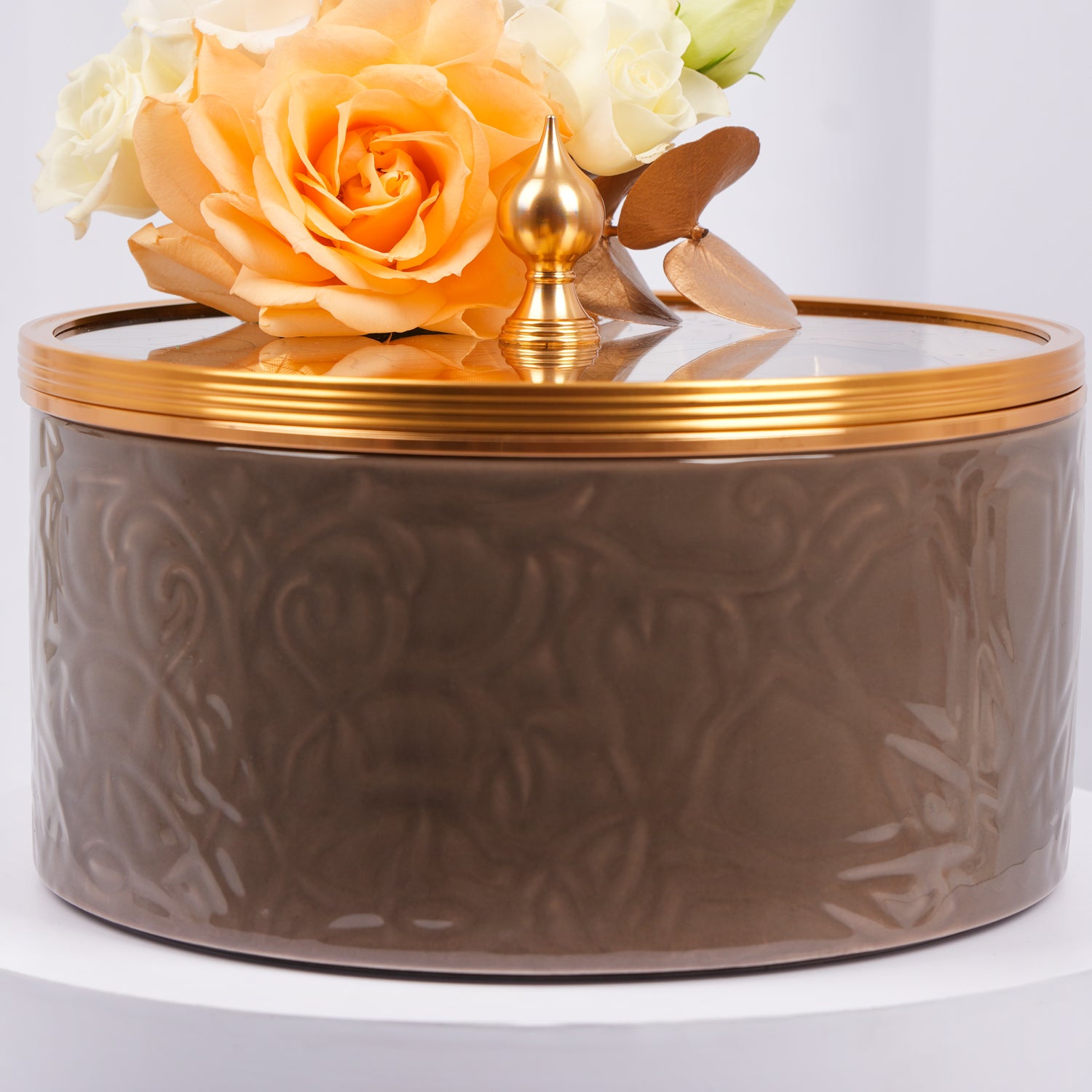 Otantik Home - Brown Chocolate Bowl with Rose
