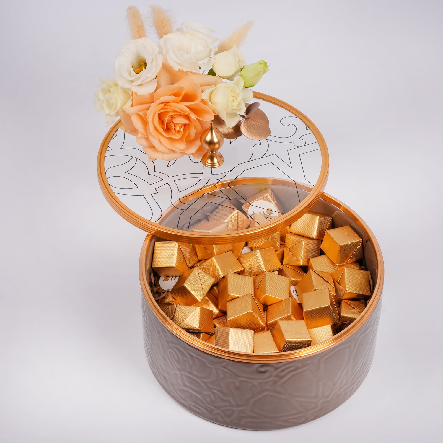Otantik Home - Brown Chocolate Bowl with Rose