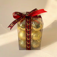 مجموعة كرات زينة ذهبية متنوعة 12 قطعة