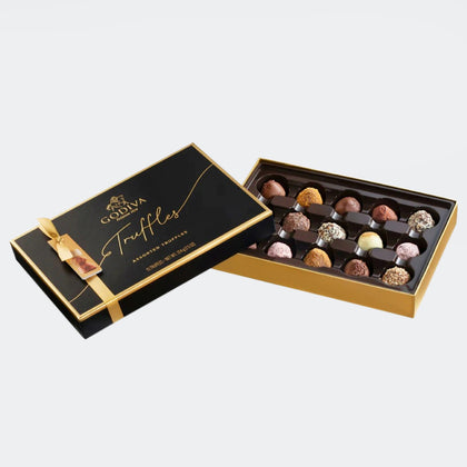 Godiva | Truffles Collection - 15 Pieces Assorted Truffles & Pink Roses Bouquet
