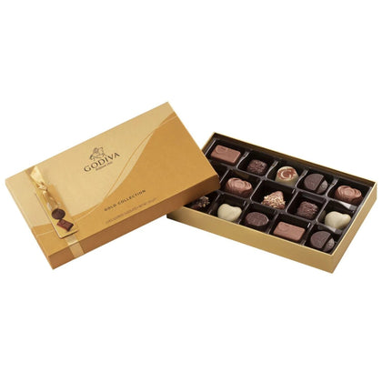 Godiva | Gold Collection Assorted Chocolate - 15 Pcs & Flower Vase