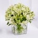 White Alstromeria Flower Vase Arrangement
