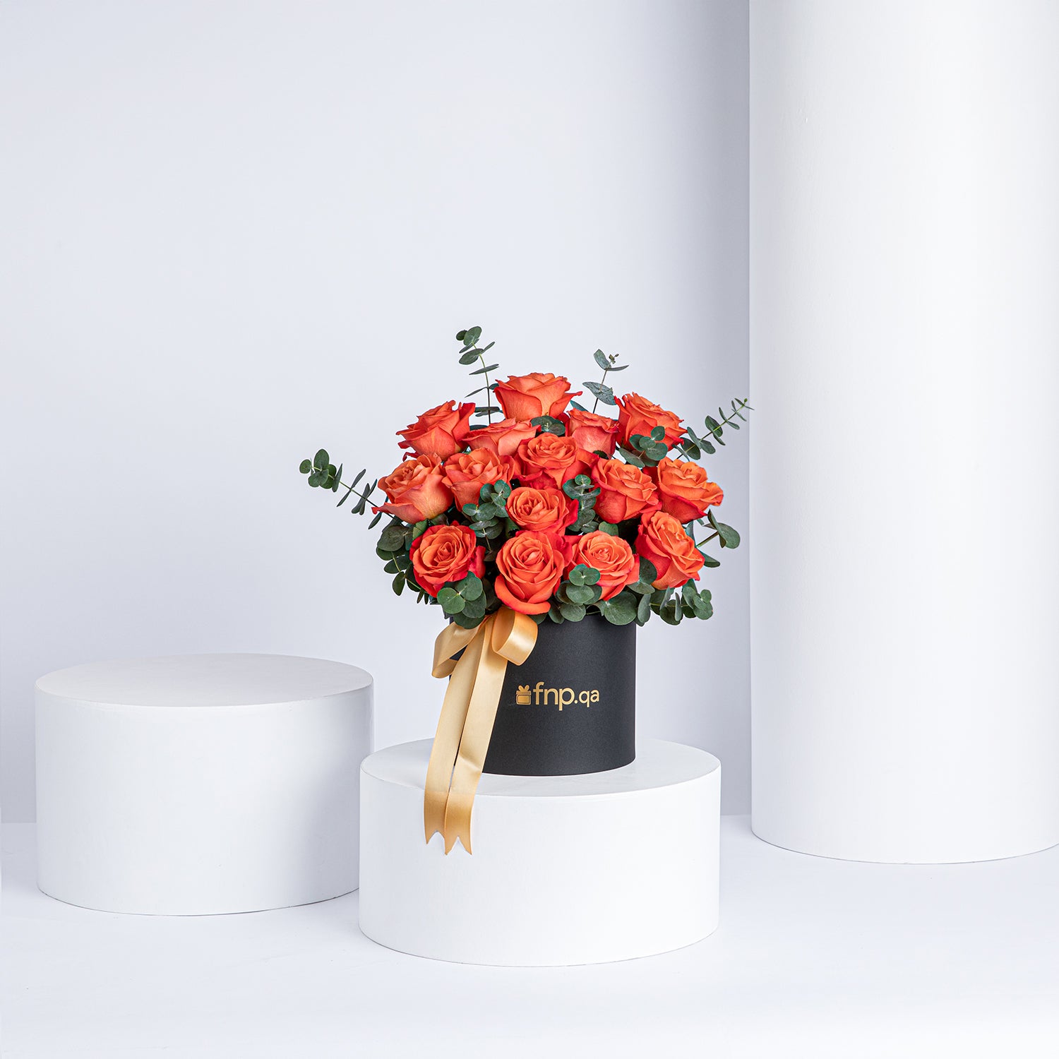15 Orange Roses Box Arrangement