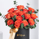 Exquisite 15 Orange Roses Box Arrangement with Eucalyptus and Ruscus