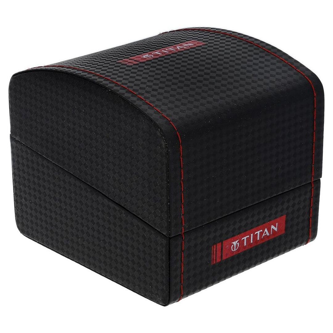 Titan Infinity Blue Dial Chronograph Watch with Leather Strap for Men - Elegance Redefined