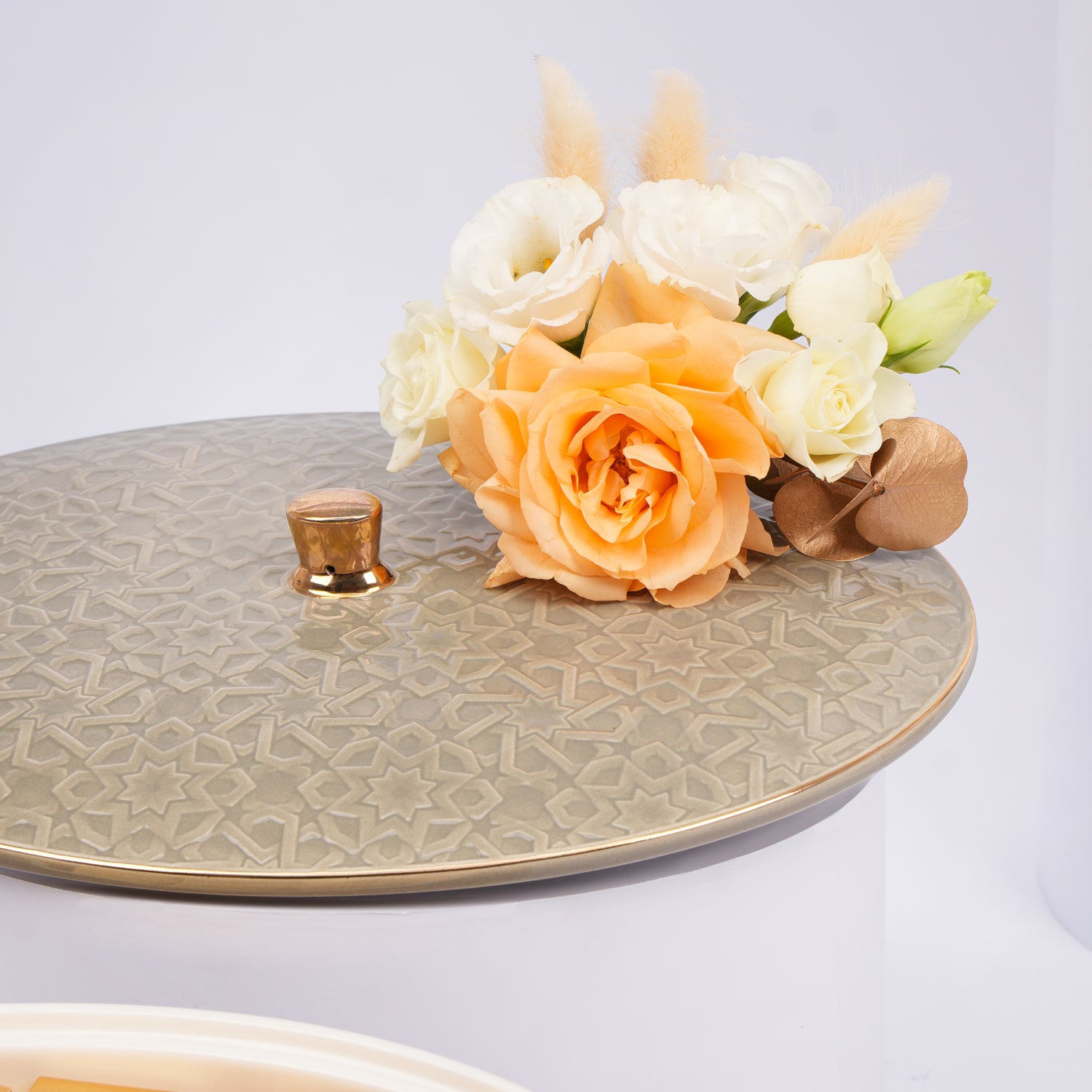 Otantik Home - Chocolate Grey Bowl with Flowers