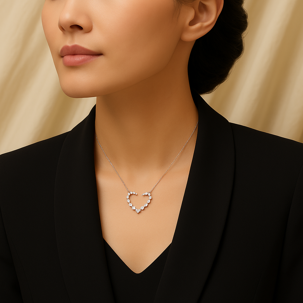 Heart Necklace – 925 Silver By Signature Jewelry
