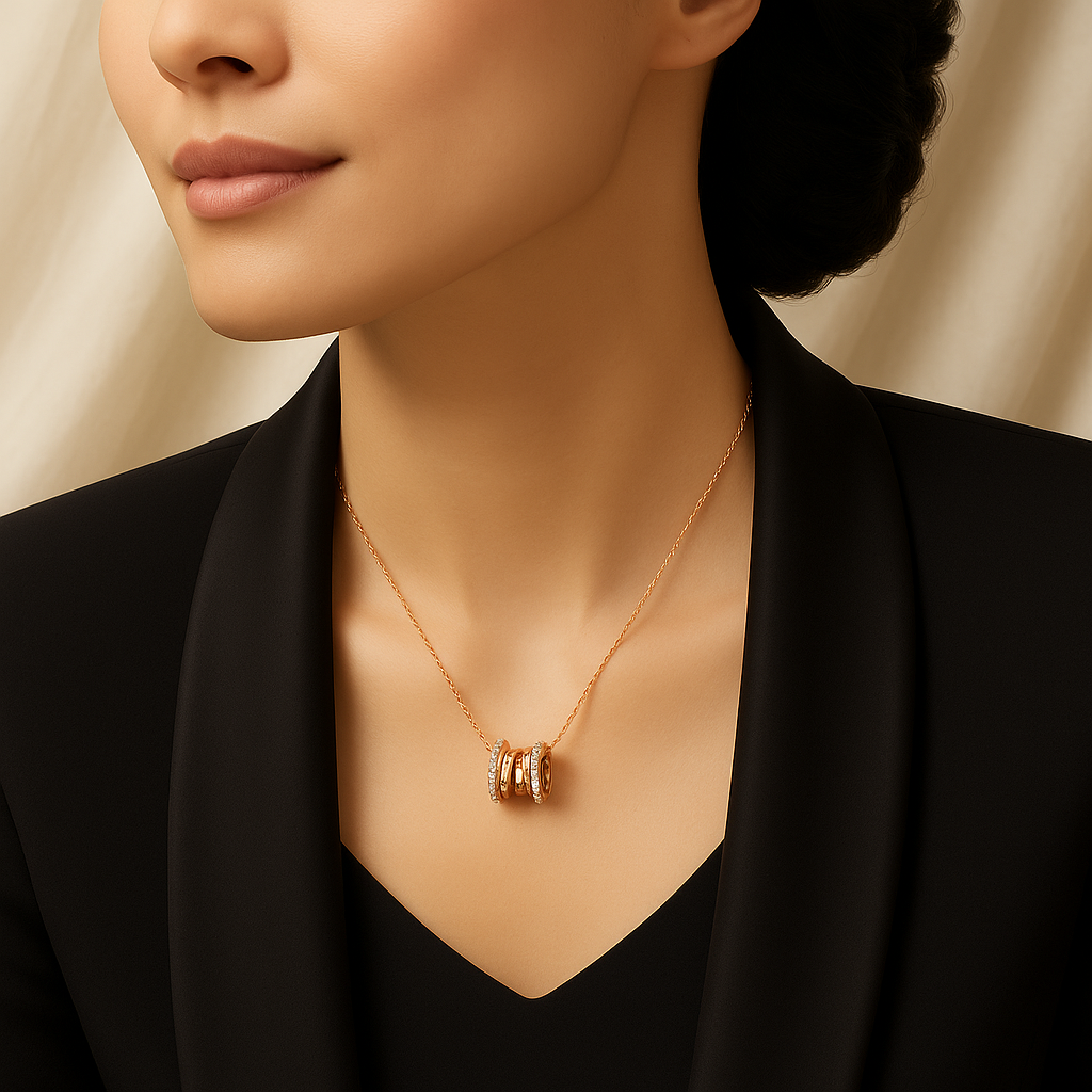 925 Silver Rose Gold Infinity Pendant Necklace