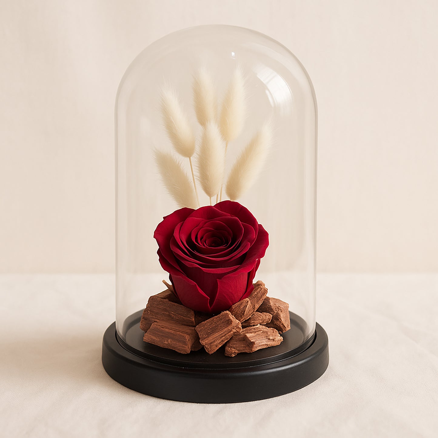 Red Forever Rose In Glass Dome