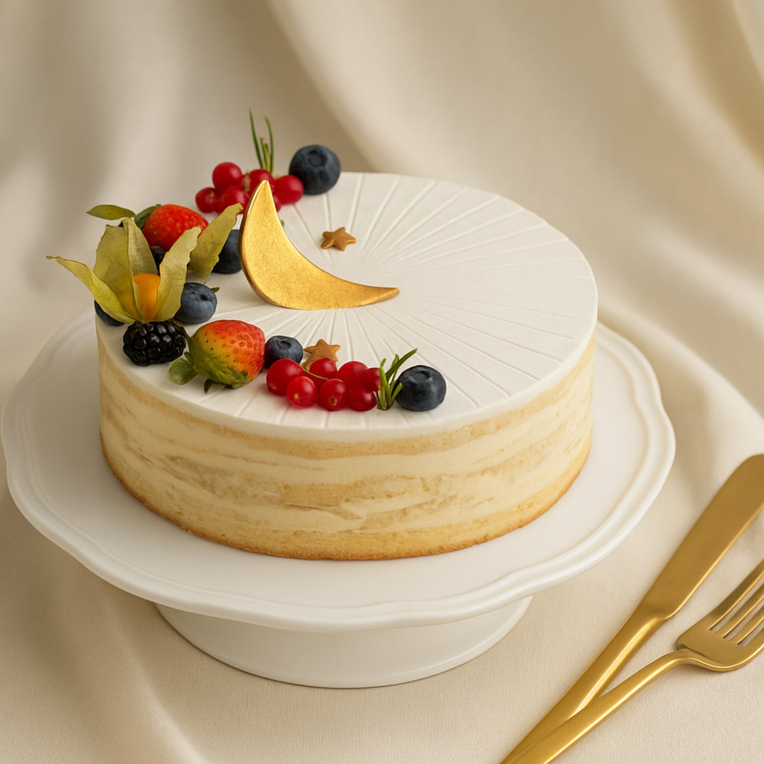 Delicious Honey Flavour Cake 1 Kg with Fresh Fruit Garnish