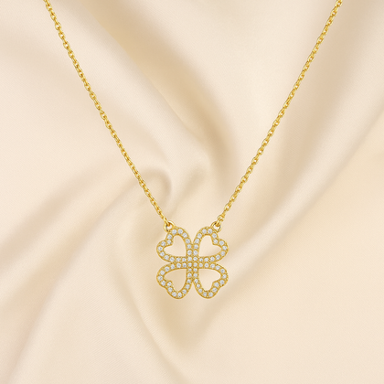 Clover Pendant Gold-Plated Necklace