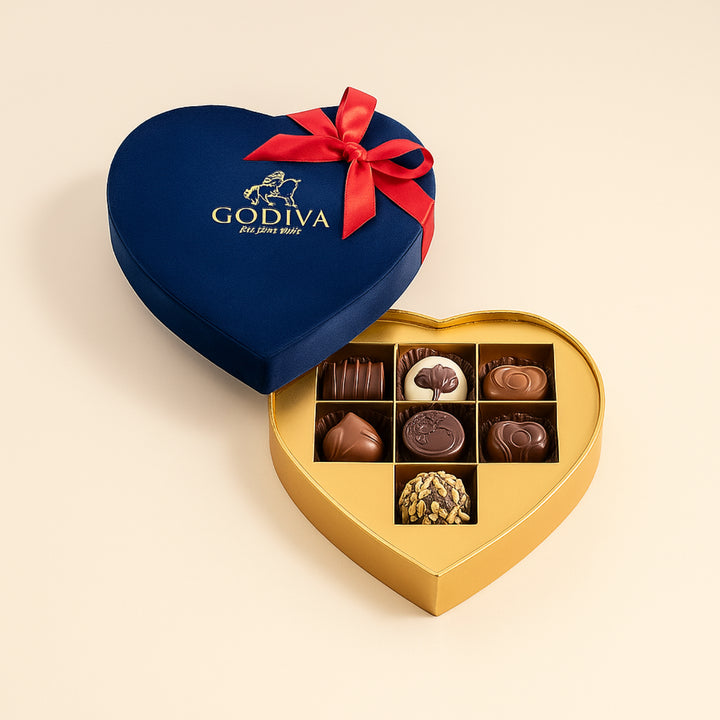 Godiva-Blue Heart Box 7 Pcs