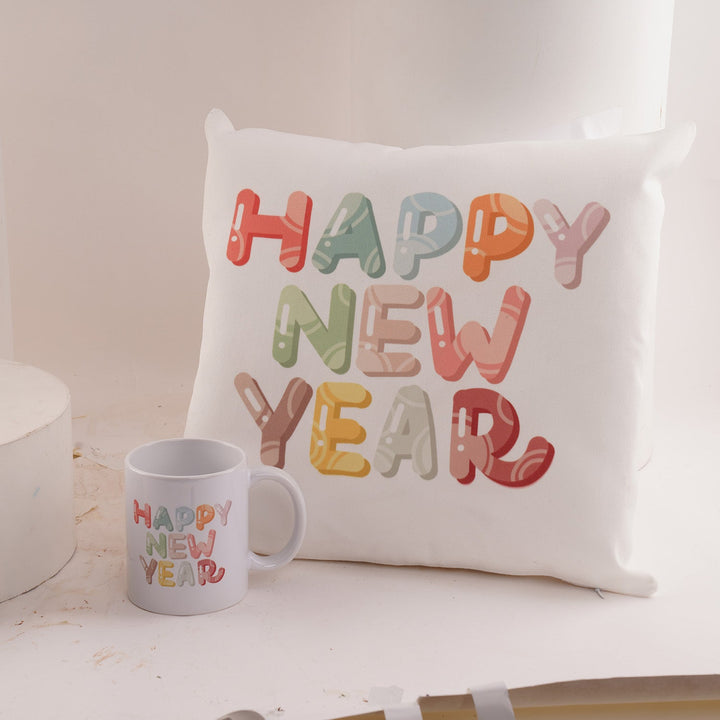Warm Wishes New Year Cushion & Mug Gift Set