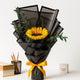 Single Sunflower in Elegant Black Wrapping