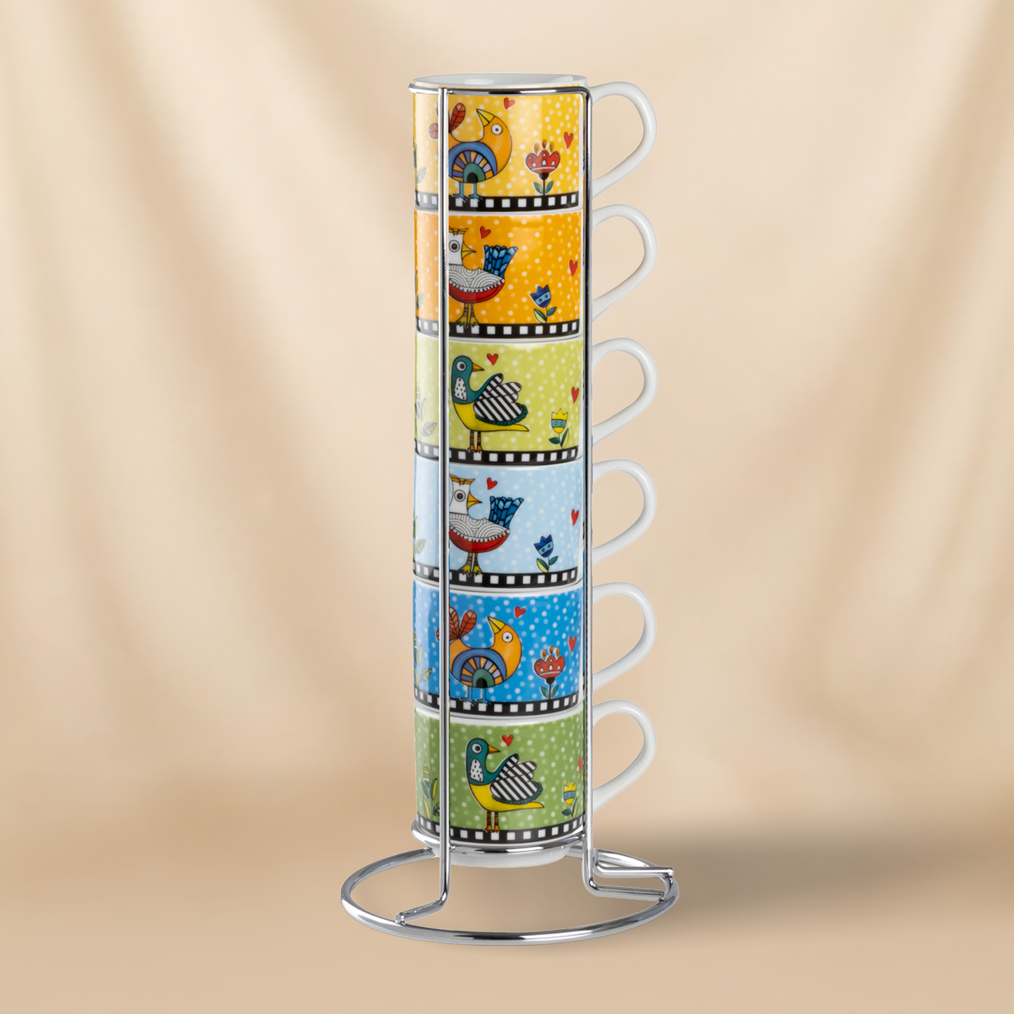 Cocorico Porcelain Espresso Cup Set (6 pcs) With Sugar Bowl