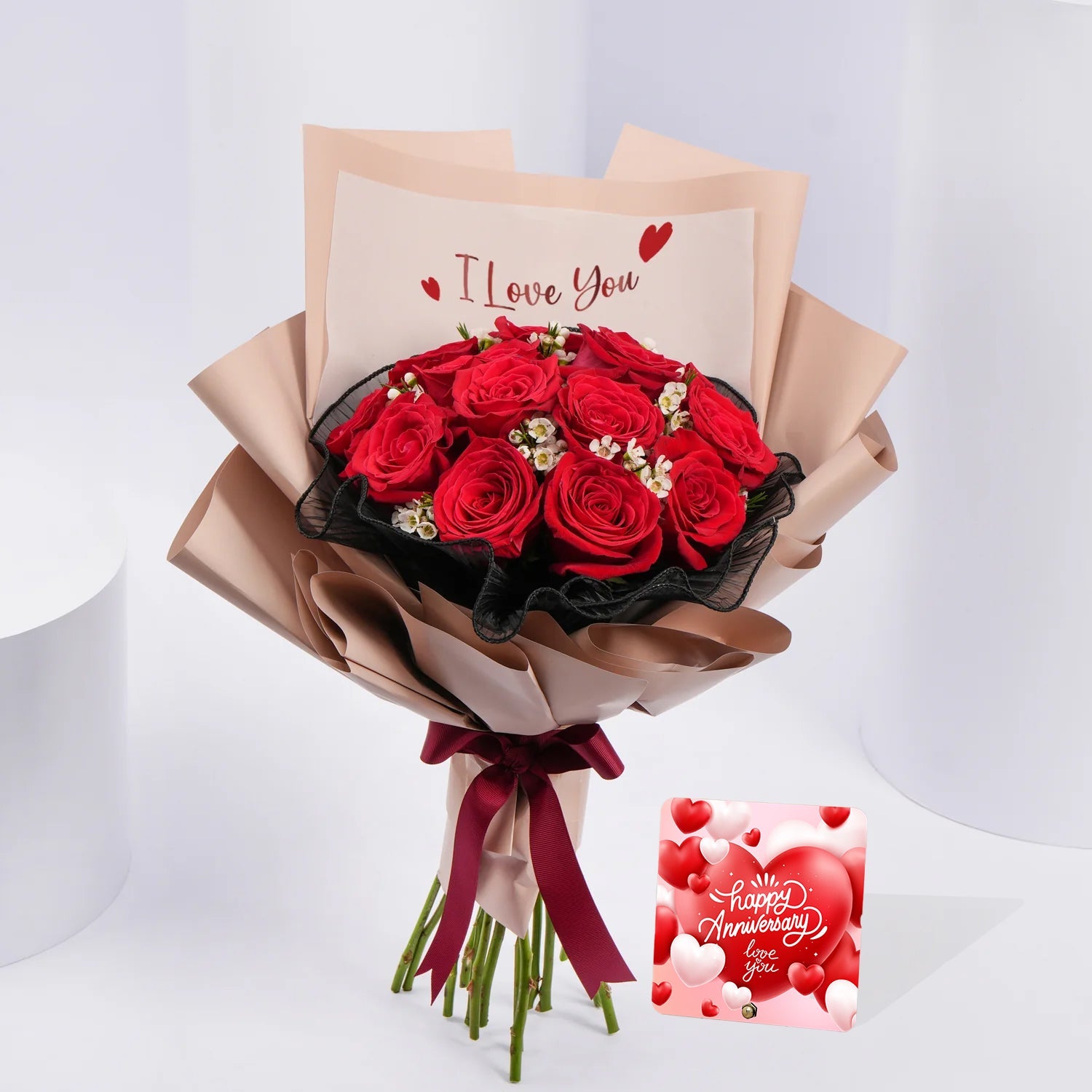 15 Red Roses Bouquet for Love Ones