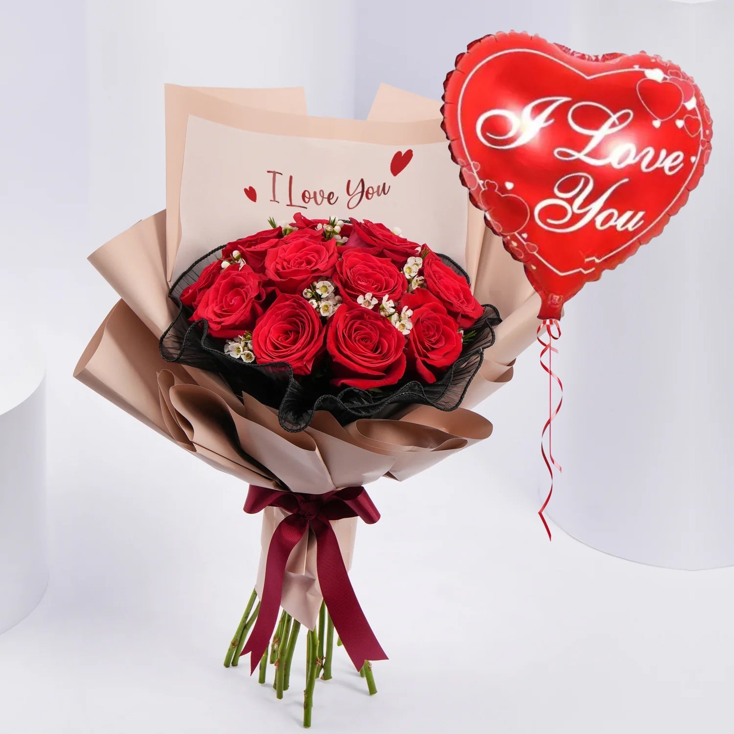 15 Red Roses Bouquet for Love Ones