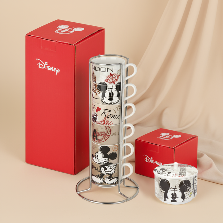 Disney Mickey Mouse Porcelain Espresso Cups With Sugar Bowl | City Collection