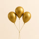 3 Gold Metallic Helium Filled Balloons