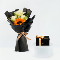 Godiva | Mini Royal Box - Black & Sunflower Bouquet