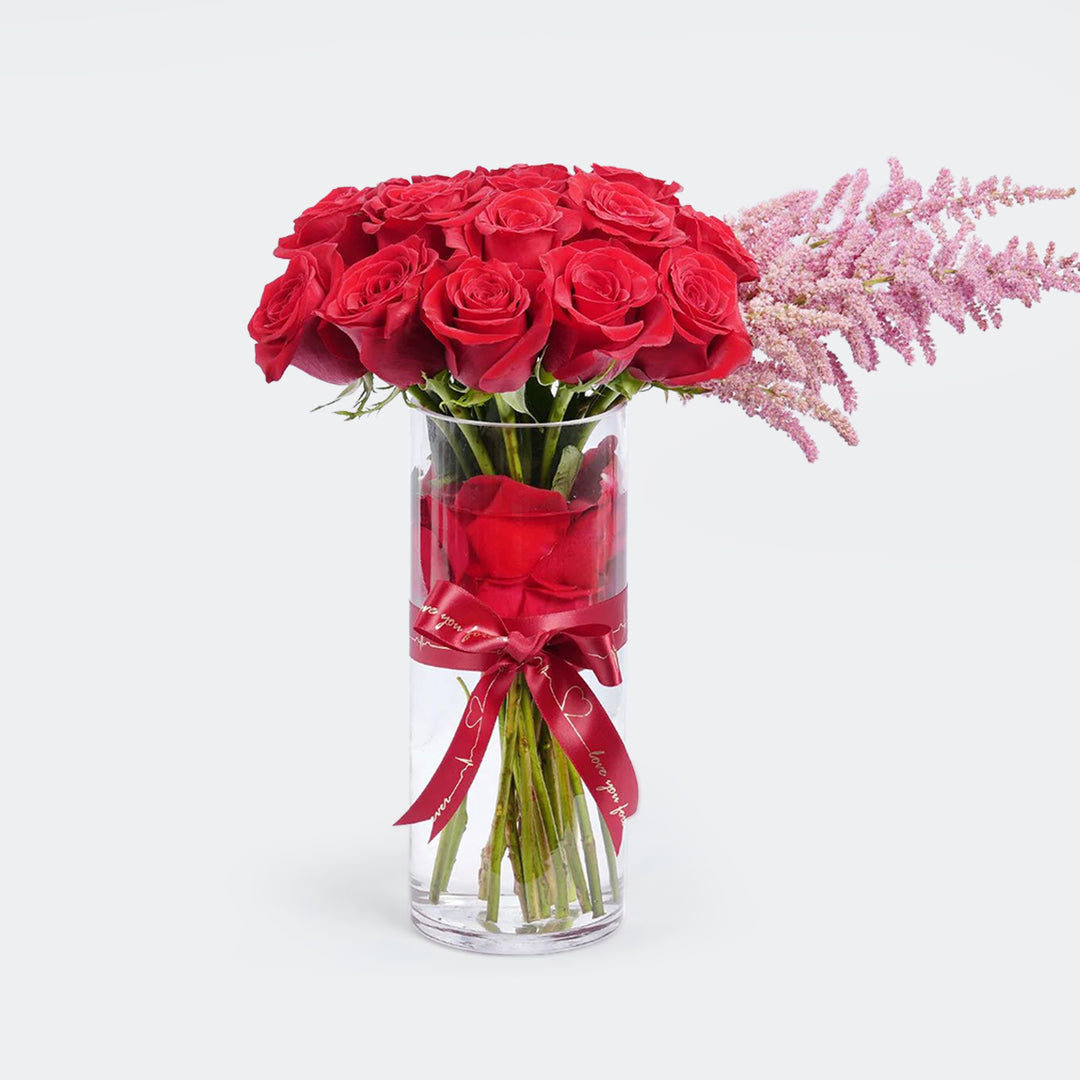 Godiva | Red Velvet Heart Gift Box - 12 Pieces & Ravishing Romance Bouquet